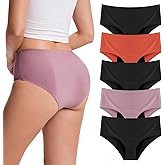 ToVii Leakproof Period Underwear for Women Heavy Flow Seamless Period Panties High Absorbent Menstrual Underwear 5 pack
