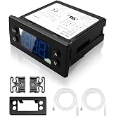Temperature Controller ERC112D Fit for Danfoss Beverage Air 00C30-123D-03 | Digital Thermostat Controller Kit with Dual NTC Sensor Probes