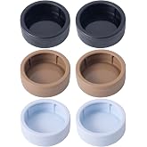 COMSUN 3 Pack Anti-Escape Reptile Food Dish Bowls, Plastic Worm Water Dish | Mealworm Feeder Cups for Small Gecko, Lizards, Bearded Dragon, Chameleon 2.83" W x 2.83" D x 0.98" H, 3 Colors