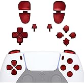 eXtremeRate Replacement D-pad R1 L1 R2 L2 Triggers Share Options Face Buttons, Scarlet Red Full Set Buttons Compatible with ps5 Controller BDM-030 BDM-040 BDM-050 BDM-060 - Controller NOT Included