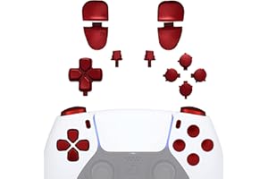 eXtremeRate Replacement D-pad R1 L1 R2 L2 Triggers Share Options Face Buttons, Scarlet Red Full Set Buttons Compatible with ps5 Controller BDM-030 BDM-040 BDM-050 - Controller NOT Included