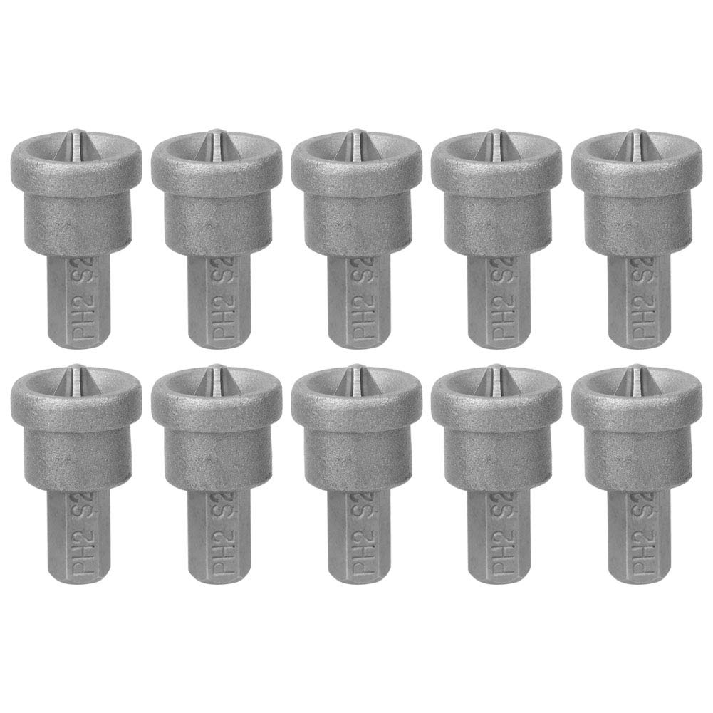 10Pcs Drywall Screw Bits, PH2 Magnetic Cross Screwdriver Bits Set Setter PH2 Magnetic Bit for Plasterboard Screw Depth Stop Limit