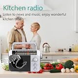Retekess TR604 Portable Radio FM AM Battery Radio Silver view 4