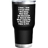 Adimidy Coffee Tumblers Personalized Tumbler I Came I Saw I Forgot What I Was Doing Tumbler Insulated for Hot and Cold Stainless Tumbler with Lids and Straws for Teacher for Outdoor