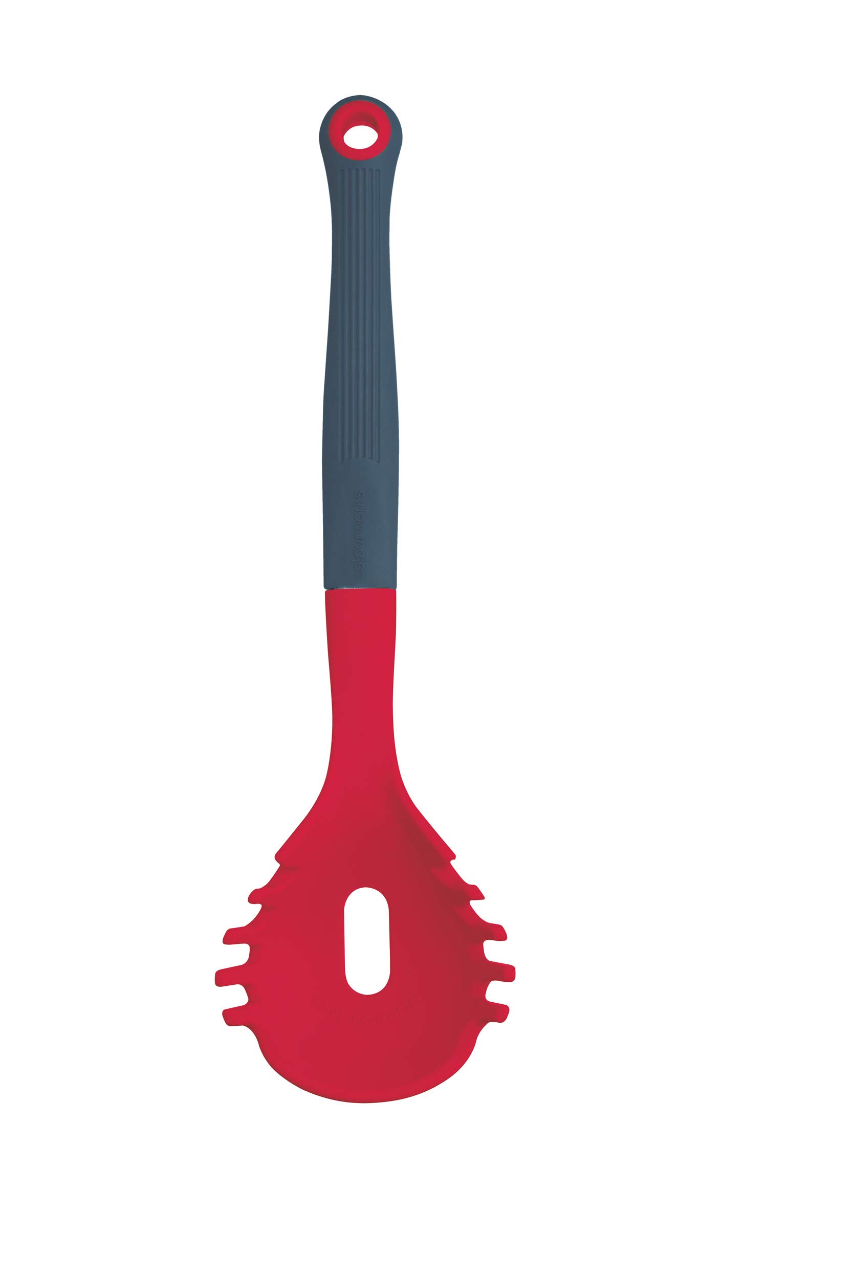 Colourworks Multi Pasta Spoon / Spaghetti Measure Tool, Silicone, Cherry, 28.5 cm