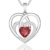 women's necklace 925 Sterling Silver Heart Necklace - Elegant pendant necklace - Heart Pendant for Birthday, Anniversary, Valentine's Day Gift - Thoughtful Gift for Wife, Mom, Girlfriend