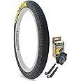 Eastern Bikes Throttle 20 inch BMX Tires Available with or Without Tubes, 2.2, 2.3 and 2.4 Inch Widths, White or Yellow Logo.