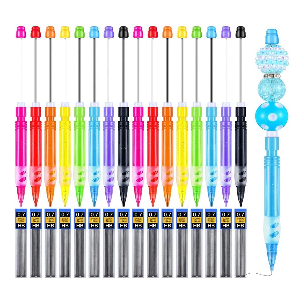 Aetherion 16Pcs Beadable Mechanical Pencils Drawing Pencils Mechanical Small Pencils for Writing Drawing Sketching DIY Handmade