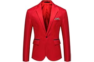 YFFUSHI Men's Casual Suit Jacket Slim Fit One Button Notched Lapel Business Daily Lightweight Blazer Jacket
