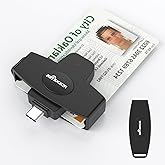 USB C DOD Military USB Common Access CAC Smart Card Reader and SIM Card Reader ID CAC Card Reader,Compatible with Mac Os, Windows,Linux