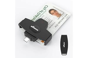 ROCKETEK USB C DOD Military USB Common Access CAC Smart Card Reader and SIM Card Reader ID CAC Card Reader,Compatible with Mac Os, Windows,Linux