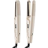 MiroPure 360° Airflow Styler Curling Iron, Titanium Flat Iron Hair Straightener and Curler 2 in 1, Professional Curing Wand with Ionic Aroma Cool Air, 13 Adjustable Temps, Dual Voltage for Long Hair