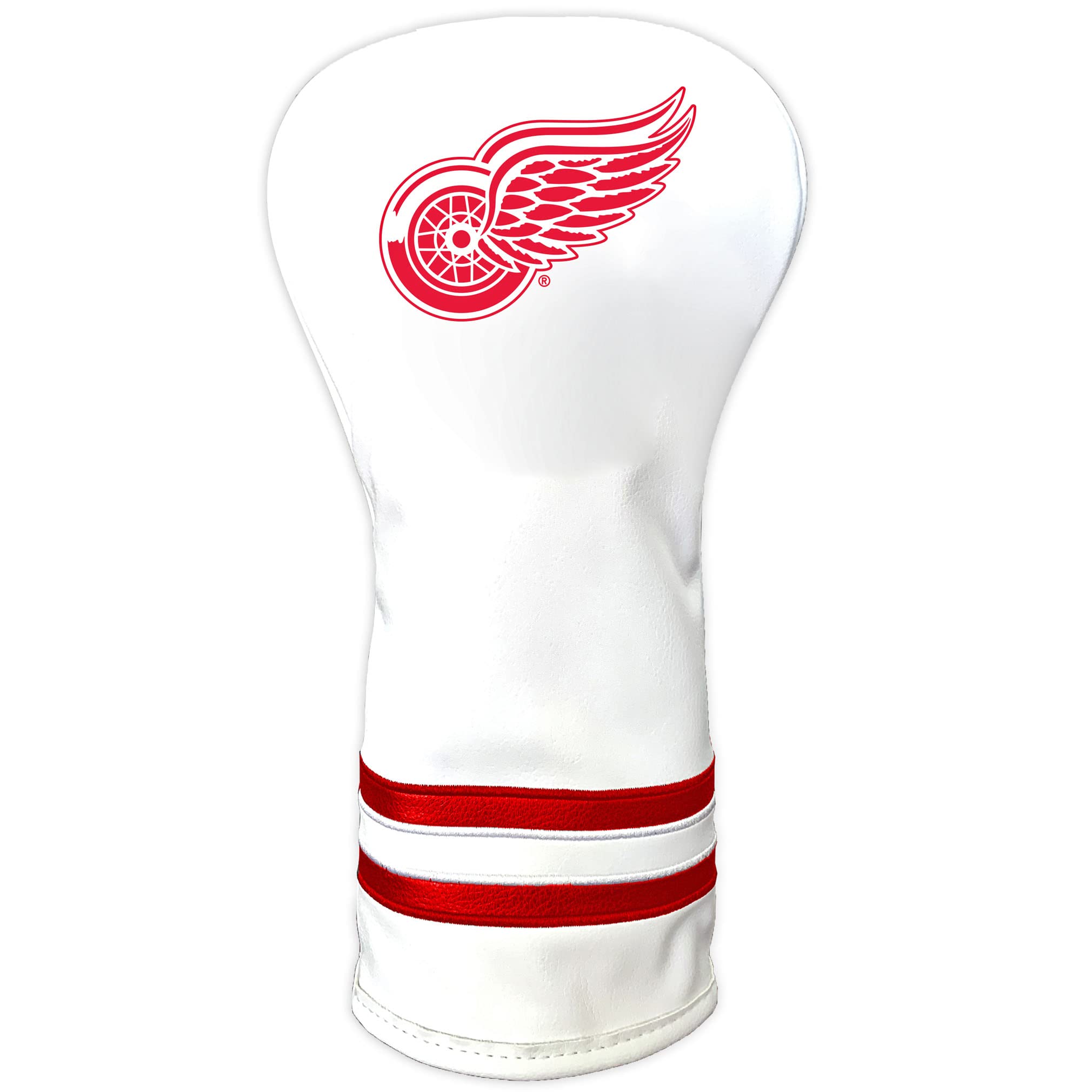 Team Golf NHL Detroit Red Wings White Vintage Driver Head Cover White Vintage Driver Golf Club Headcover, Form Fitting Design, Retro Design