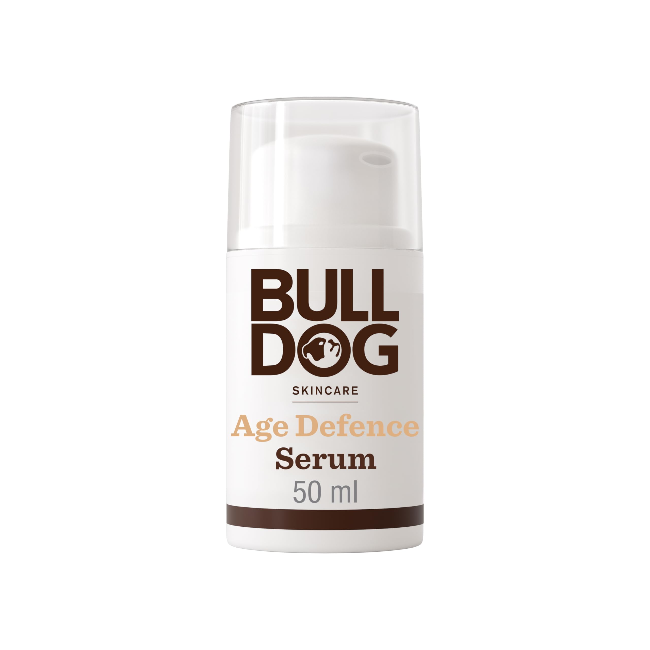 Bulldog Skincare Age Defence Face Serum for Men, Face Moisturiser for Mature Skin, Reduces Signs of Ageing, Enriched With Brown Algae, 50ml