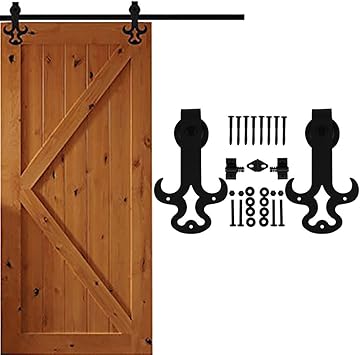 G J Rustikal Stil Raute Design Innen Tur Schwarz Barn Holz Stahl Schiebetur Single Sliding Door Hardware Hardware Closet Track System Set 6ft 182 8cm Preisangeboten Beinhalten Zollgebur Amazon De Baumarkt