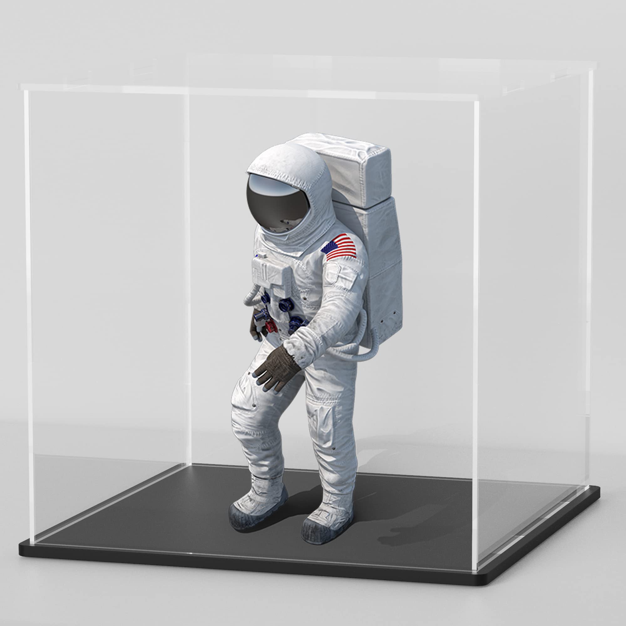 HOPEME Acrylic Display Box - 9x9x9 Inch, Dustproof Case with Lid and Matt Black Base for Collectibles, Models and Action Figures — image 1