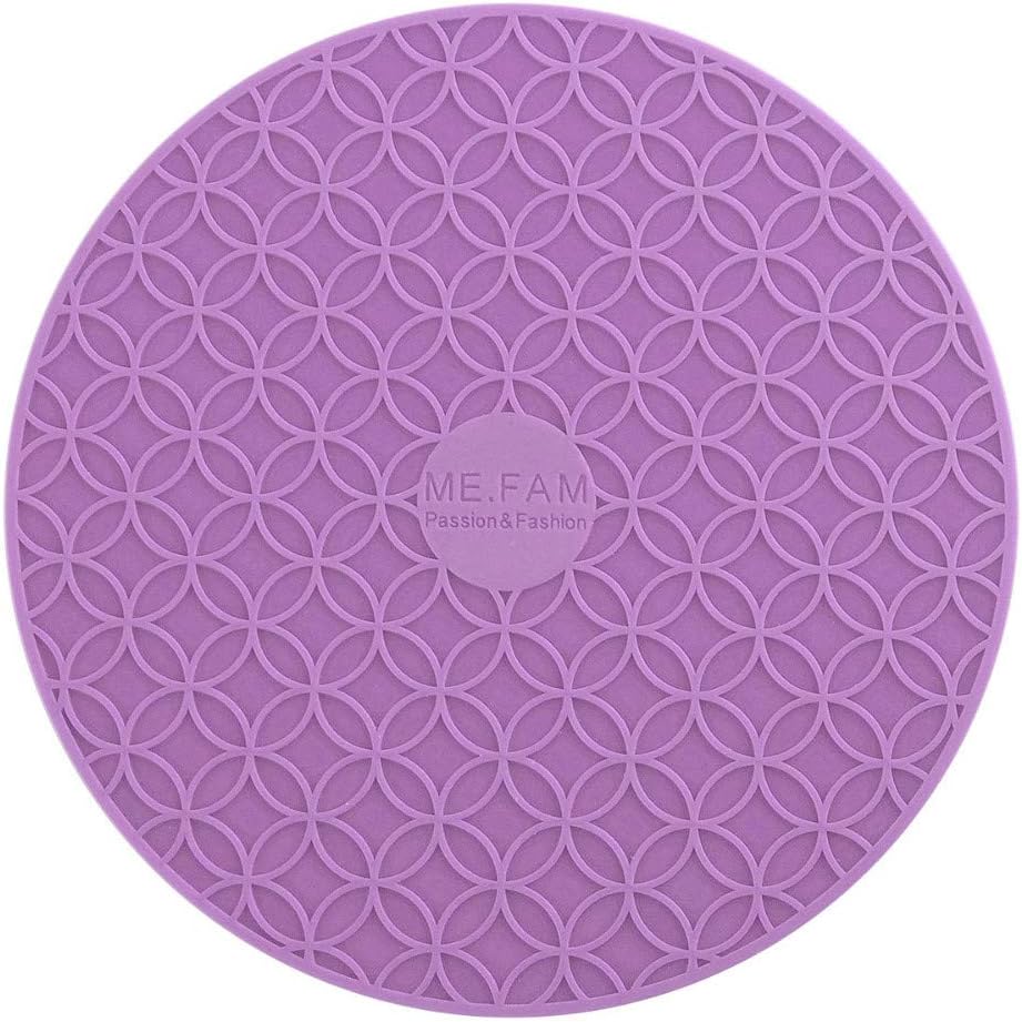 Shenhai Table mat Round 16cm Silicone pad Coaster Insulation pad Plate pad Single piece, lilac purple