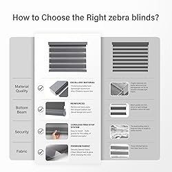 AOSKY Cordless Zebra Blinds for Windows Pull Down