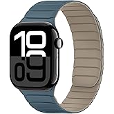 Tasikar Magnetic Bands Compatible with Apple Watch 42mm(Series 11/Series 10) 41mm 40mm 38mm Soft Silicone Replacement Loop Wristband for iWatch SE Series 11 10 9 8 7 6 5 4 3, Dune-Cloud Blue