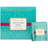 Fortnum and Mason Countess Grey 50 Count Tea Bags (1 Pack) | Cellophane Sealed Box | Enveloped Teabags