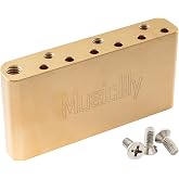 Musiclily Ultra 52.5mm 2-1/16" Solid Brass Short Tremolo Bridge 36mm Block | Inch, for Indonesia made Squier Affinity and Bullet Series Electric Guitar