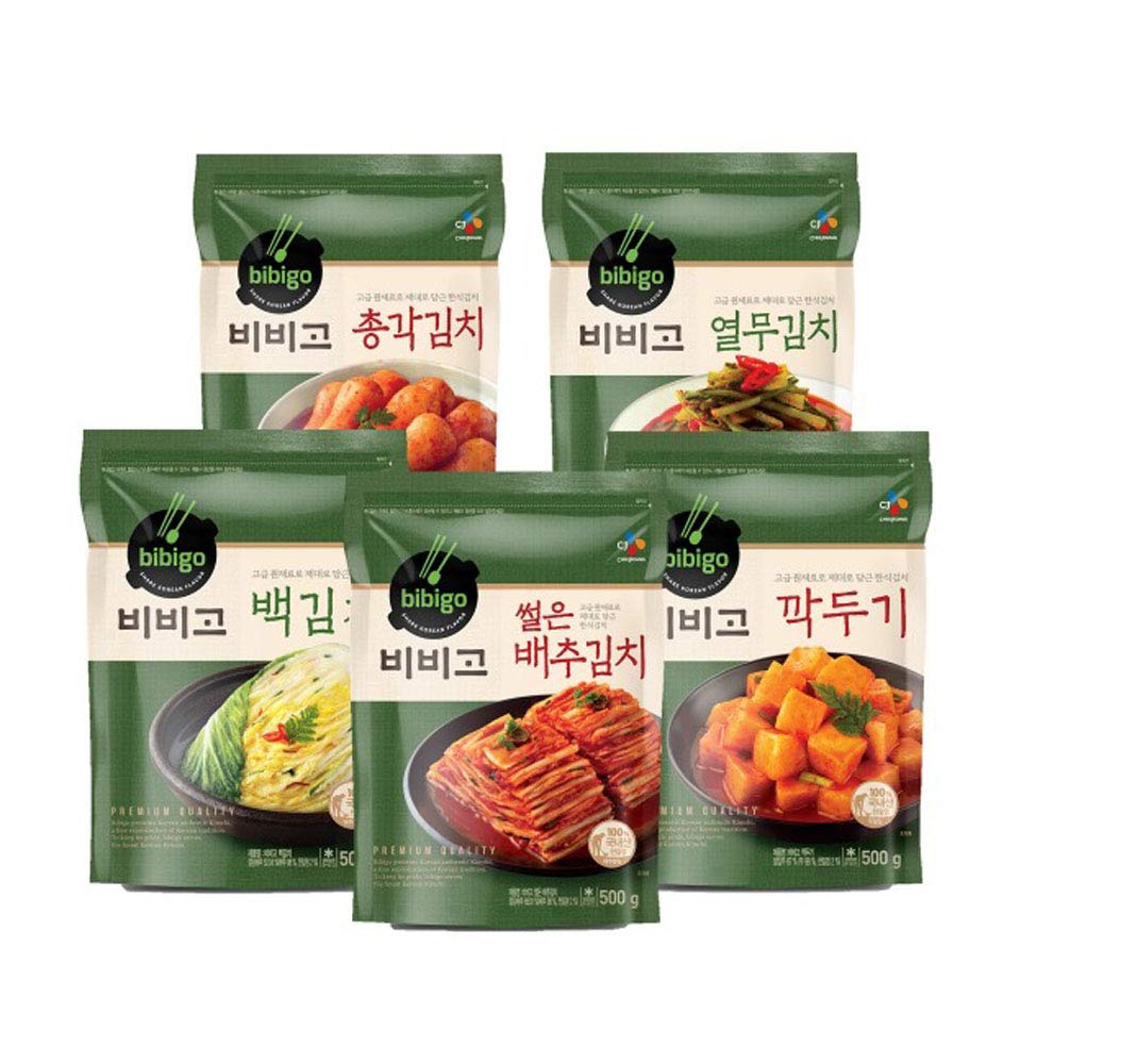 [5 Packs] CJ Bibigo Korean 5 kinds of kimchi Set 김치5종세트 500g