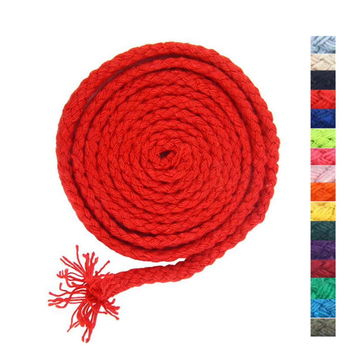 Photo 1 of 5mm * 295ft Macrame Cord Natural Cotton Rope 8 Strand Braided Cotton String for Craft Knitting Thread for Wall Hanging and DIY Crafts(RD)