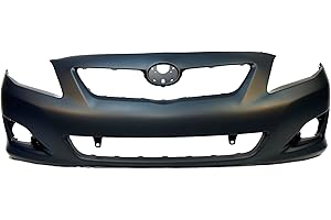FitParts Compatible With Front Bumper Cover 2009-2010 Toyota Corolla Base CE LE XLE Sedan 09-10. New, Primed and Ready for Paint. With Fog Light Holes. TO1000343 5211902990
