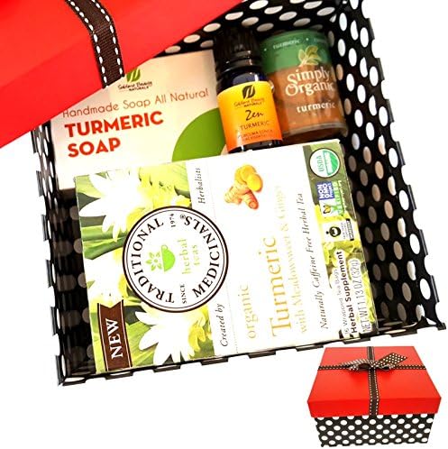 NEW Turmeric Lovers Healthy Gift Box Bundle from Sublime Naturals, with Natural Turmeric Soap, Organic Turmeric Tea, Turmeric Essential Oil &amp; Simply Organic Turmeric Spice.