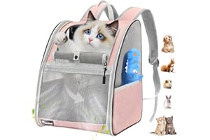 Pawaboo Cat Carrier Backpack, Pet Carrier Backpack for Kitties Small Dogs Puppies, Breathable Cat Bag Carrier, Small Dog Trav