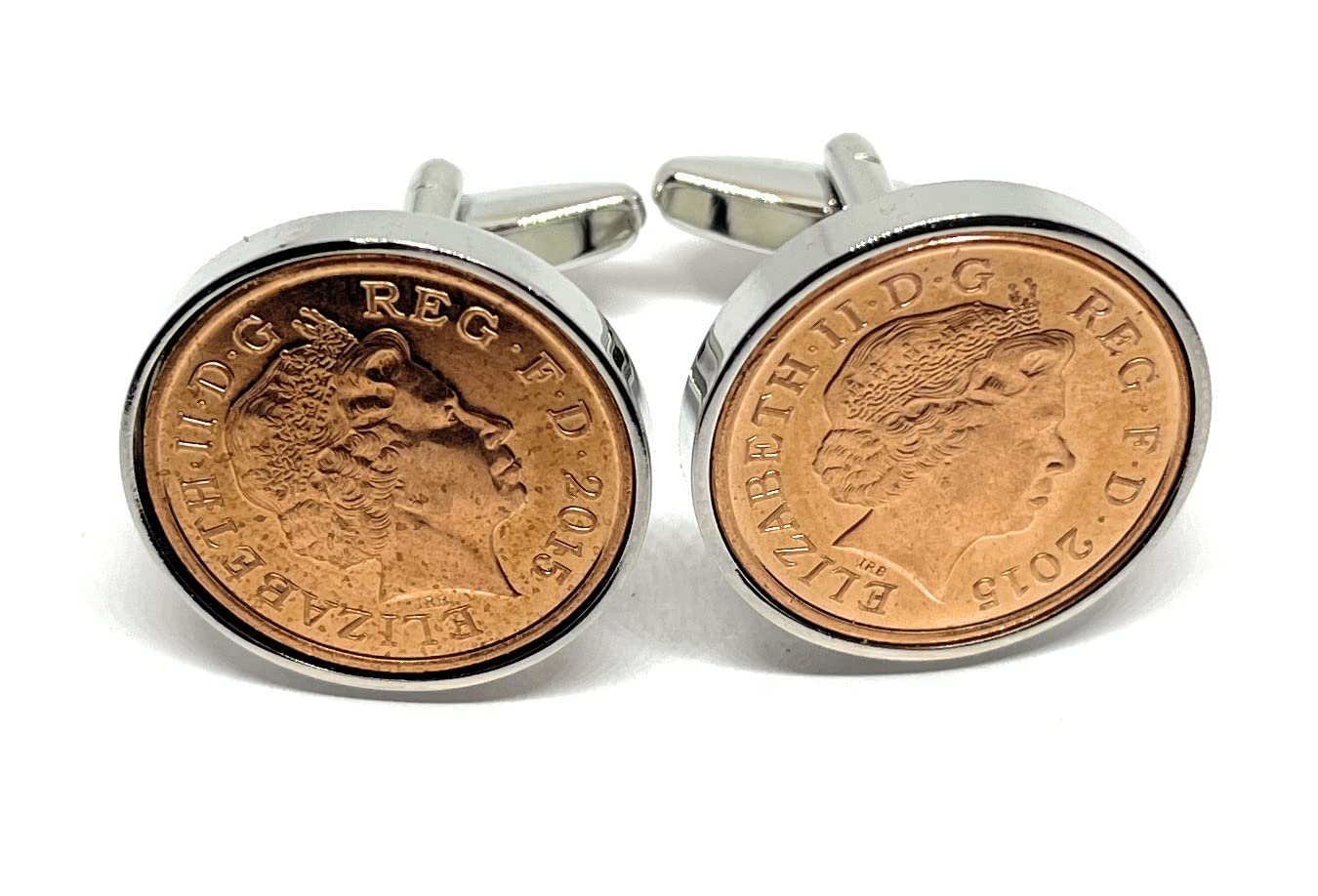 Premium 2015 11th Steel wedding Anniversary 10 year Steel birthday/Anniversary 2015 Coin cufflinks