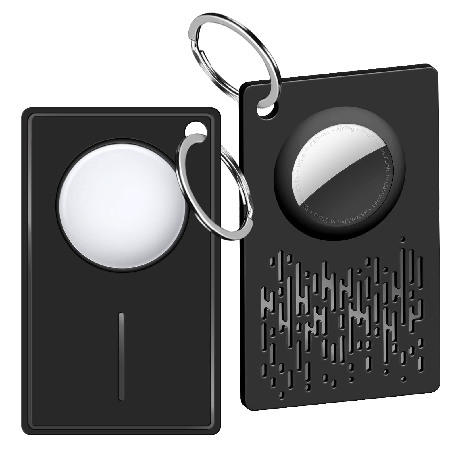 AirTag Wallet Card Holder 2 Pack, Slim AirTag Card Holder for Wallet, AirTag Holder Wallet Insert Case Compatible with Apple AirTag, Protective Tracker Holder for Keyring, Purse, Backpack & Luggage