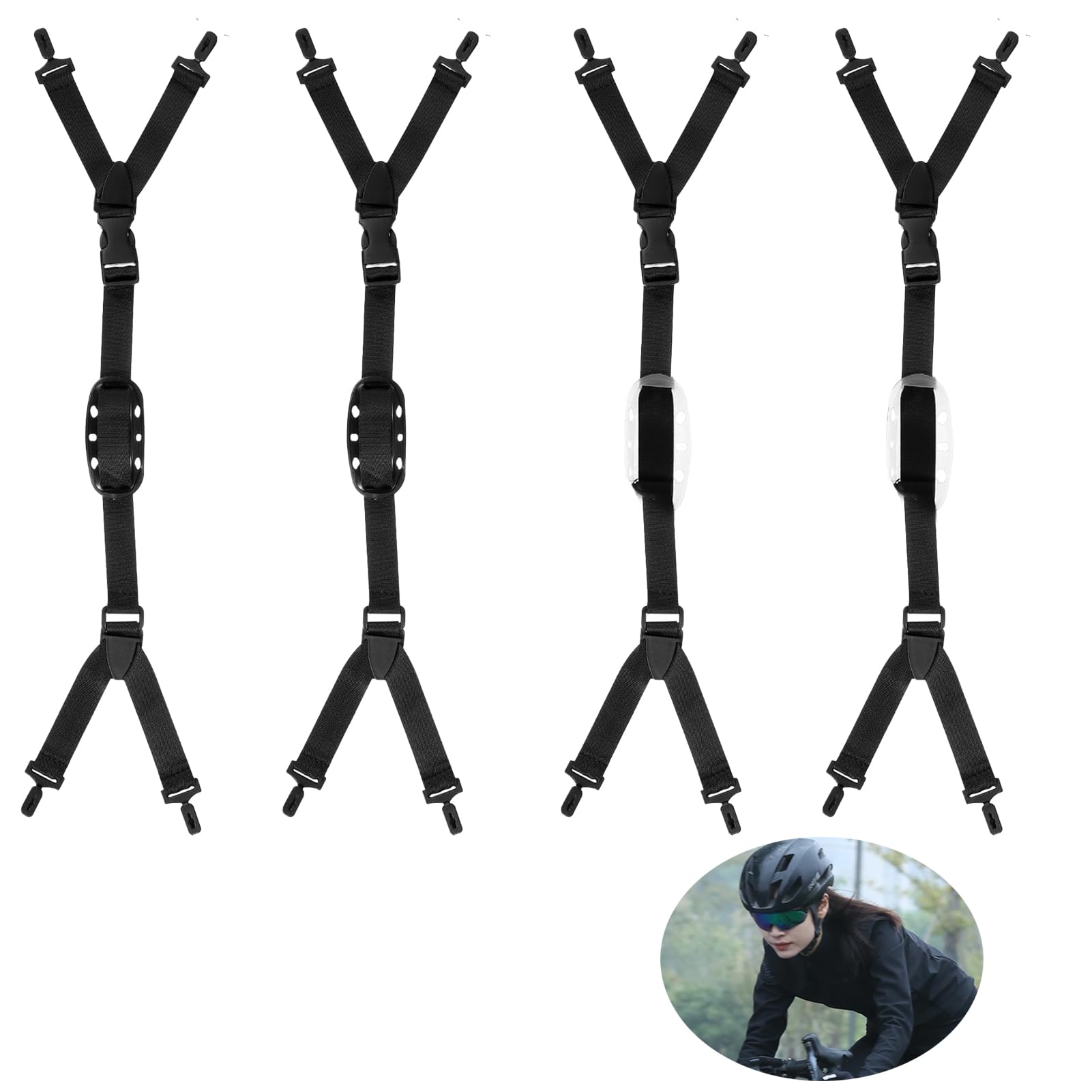 4-Piece Hard Hat Adjustable Strap – Universal Safety Helmet Chin Strap Replacement with Quick Clip Design, Durable Elastic Chin Strap for Hard Hats – White Hard Hat Chin Strap