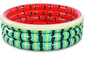 XFLATED Kiddie Pool, 60" X 15" Watermelon Baby Pool for Outside, Kids Swimming Pool for Backyard, Huge Inflatable Ball Pit Pool for Toddler, Blow Up Pool for Kids