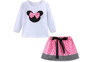 Mud Kingdom Girls Outfits Cute Cartoon Polka Dots Summer Holiday Clothes Sets