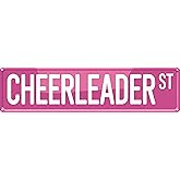 Cheerleader St Funny Rustic Pink Wall Metal Tin Signs Decor 4x16 in