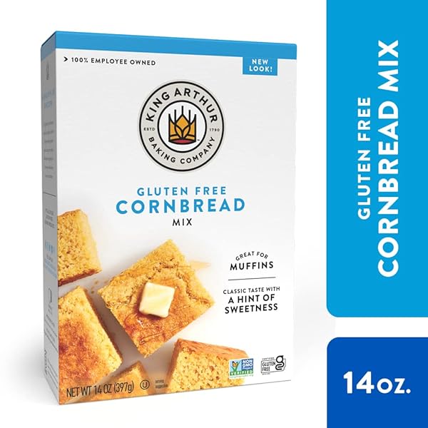 KING ARTHUR FLOUR, CORNBREAD + MUFFIN MIX, GLUTEN FREE, 14 OUNCE (PACKAGING MAY VARY)