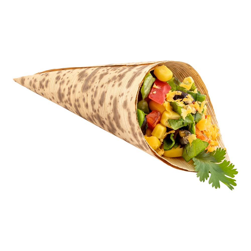 Photo 1 of Restaurantware Bamboo Cone Wooden Food Cone Bamboo Food Cone - Perfect For Catering Restaurants & Food Trucks - Medium 2" x 5" - 2.5 oz - 200ct Box