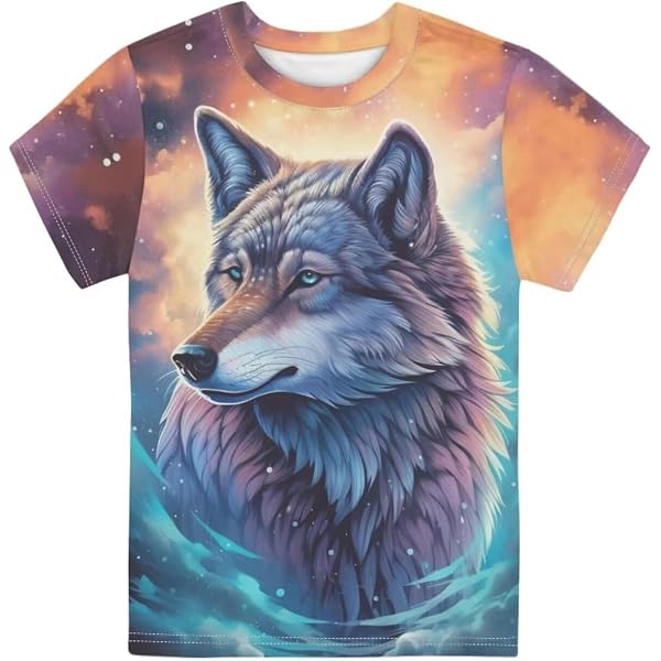 JooMeryer Men's 3D Wolf Fox Animal Print T-Shirt - Short Sleeve Casual Tee Top - View #2