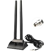 Boobrie Dual Band WiFi Antenna 2.4GHz 5GHz 5.8GHz TS9 WiFi Antenna with Magnetic Base 5dBi External Antennas for Wi-Fi Router/Hotspot/Industrial IoT/Car WiFi, 6.56Ft Low Loss Cable