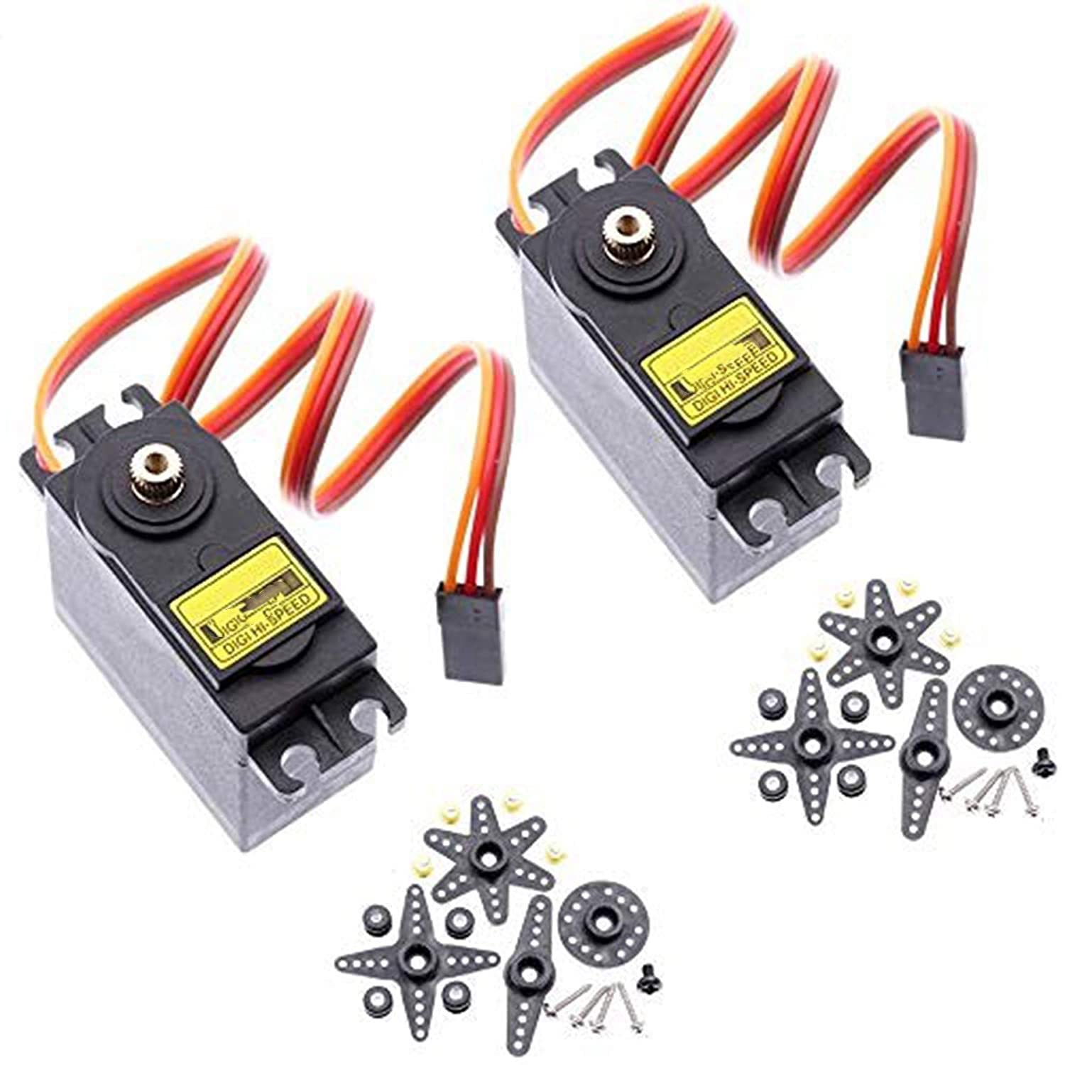 ZHITING 2Pcs Analog Servo Gear Servo 20KG High Speed Torque Digital Servo Motor for Smart Car Robot Boat RC Helicopter(Control Angle 180)