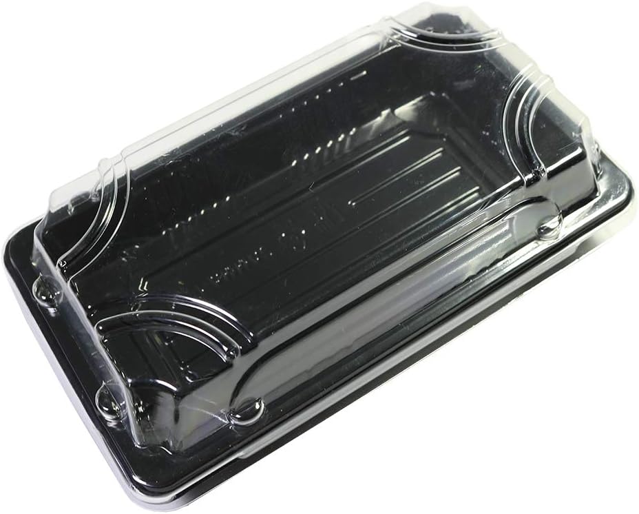 Rectangular Clear Plastic Lid with Black Base Container for Bread/Cake/Donuts(S,100)