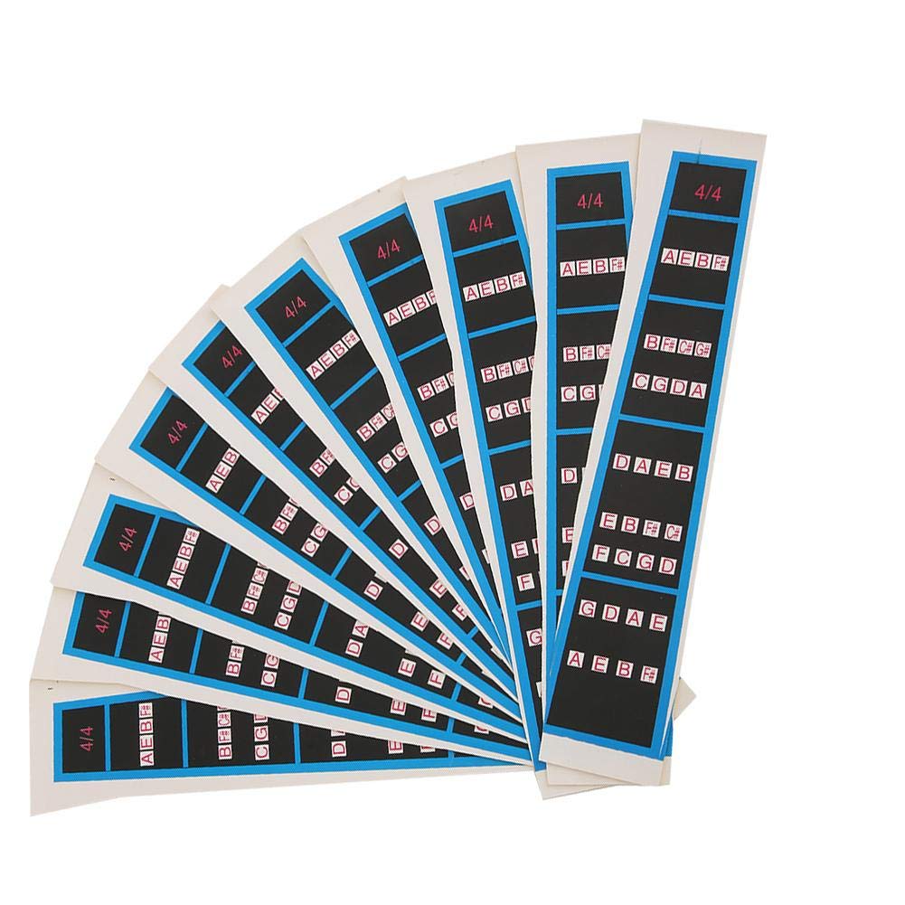 Beautiful Violin Sticker, Violin Finger Guide, Violin Finger Tape Size for 4/4, 3/4, 8/1 (BC05 4/4 Blue Border) Performance Accessory