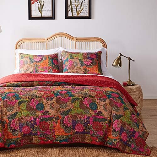 Greenland House 3-Piece Jewel Quilt Set, King, Multicolor