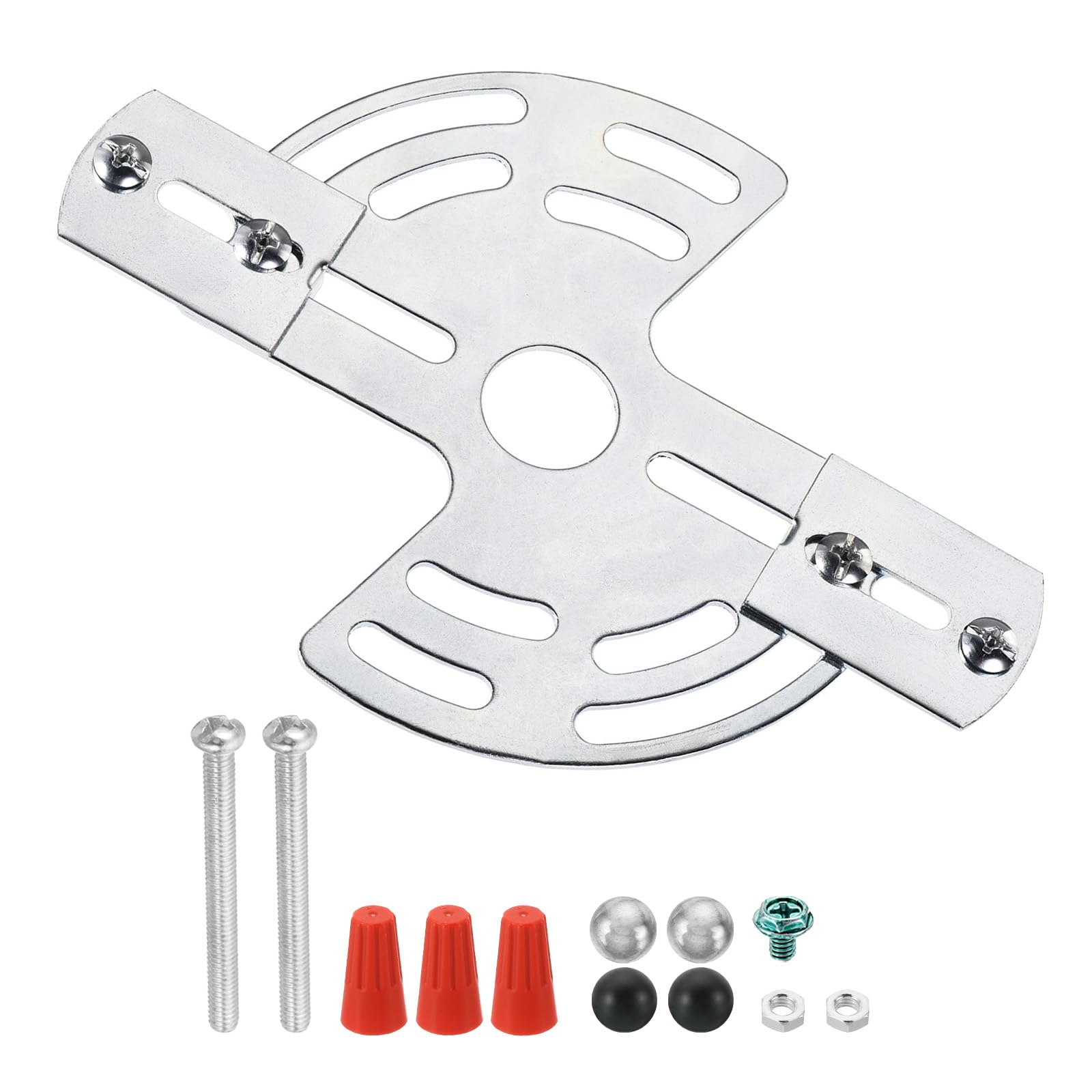 PATIKIL Light Crossbar Plate, 1 Set Adjustable Cross-Shaped Multifunctional Mounting Bracket Light Fixture with Screws for Chandelier Light, Silver Tone