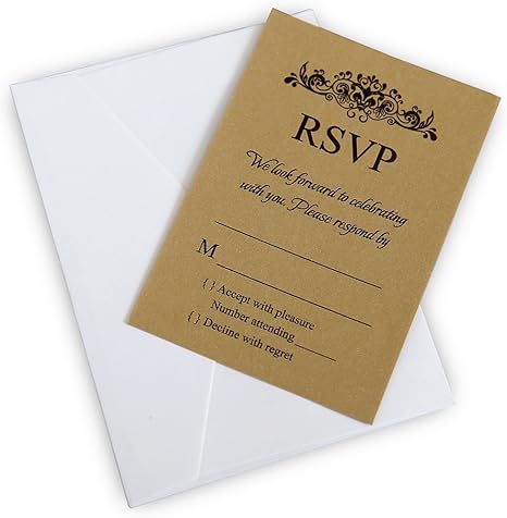 Doris Home Gold Rsvp Karten Mit Weissen Umschlagen Fur Hochzeit Einladungen 100 Gold Gold Amazon De Kuche Haushalt