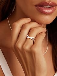 SILVERCUTE Initial Ring Sterling Silver Rings for