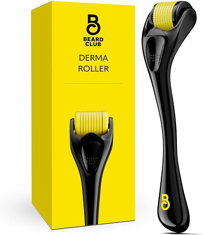 The Beard Club Derma Roller for Face, Body and Scalp - Microneedling for Men and Women with 540 Titanium Microneedles - Beard