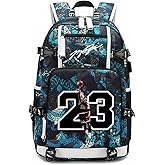 Txiujou Basketball 23 Student School Bag, Laptop Backpack, Ultra-Light Travel Bag, For Men And Women (green-A)