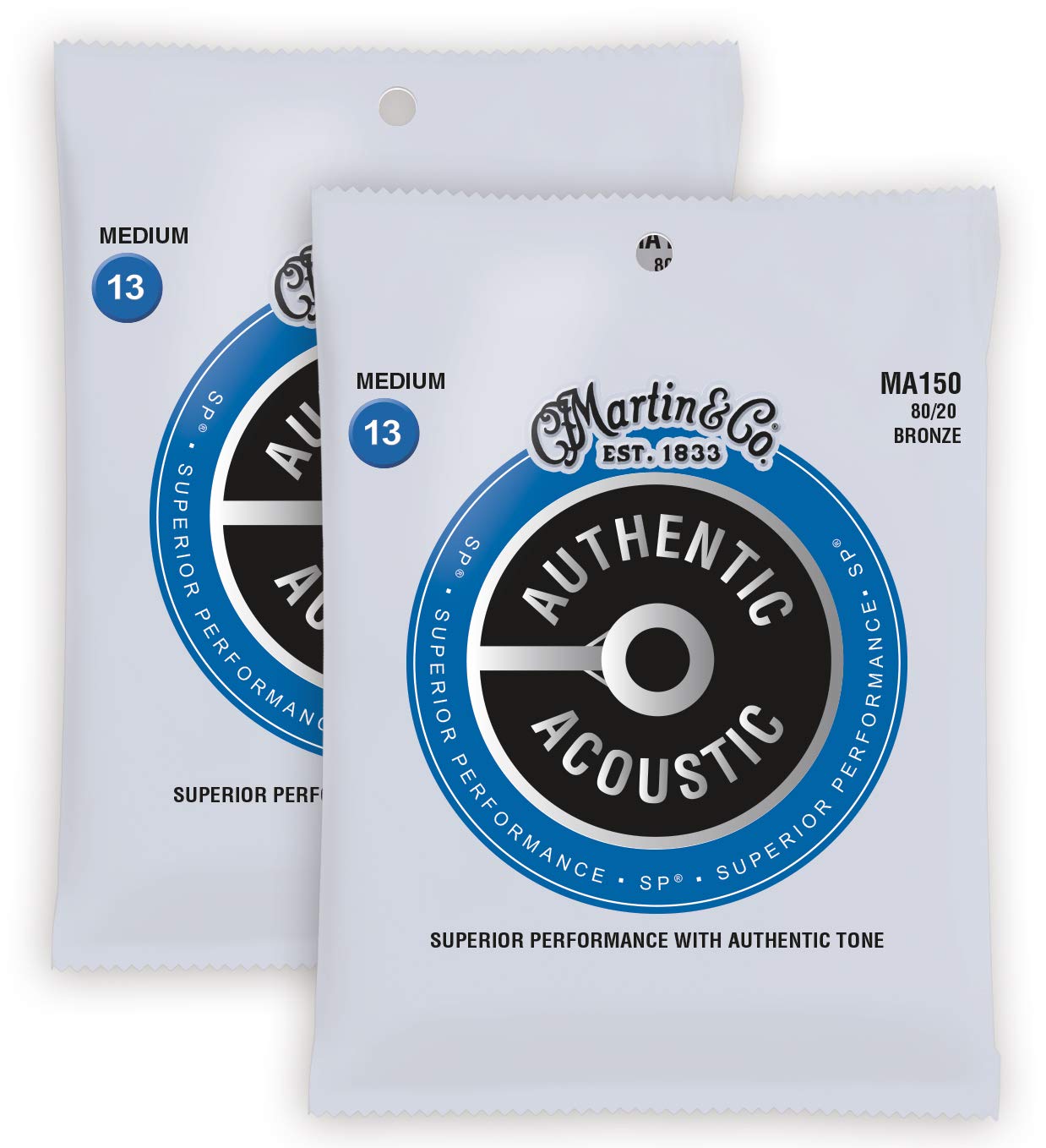2 Sets – Martin M150 80/20 Bronze Acoustic Guitar Strings – Medium – 013: 056 – –